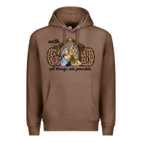 Chestnut With God All Things Are Possible Premium Hoodie - RanaPortraitStore