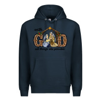 Navy With God All Things Are Possible Premium Hoodie - RanaPortraitStore