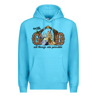 Ocean Blue With God All Things Are Possible Premium Hoodie - RanaPortraitStore