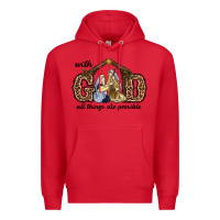 Red With God All Things Are Possible Premium Hoodie - RanaPortraitStore