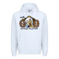 White With God All Things Are Possible Premium Hoodie - RanaPortraitStore