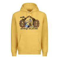 Antique Gold With God All Things Are Possible Premium Hoodie - RanaPortraitStore