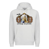 Dove Grey With God All Things Are Possible Premium Hoodie - RanaPortraitStore
