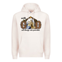 Pale Pink With God All Things Are Possible Premium Hoodie - RanaPortraitStore