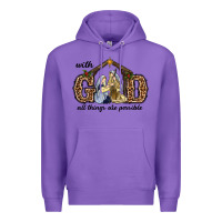 Purple With God All Things Are Possible Premium Hoodie - RanaPortraitStore
