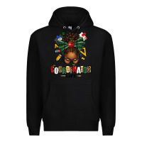 Black educational coordinator life afro messy bun Premium Hoodie - texasbilliewilder