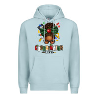 Blue Mist educational coordinator life afro messy bun Premium Hoodie - texasbilliewilder