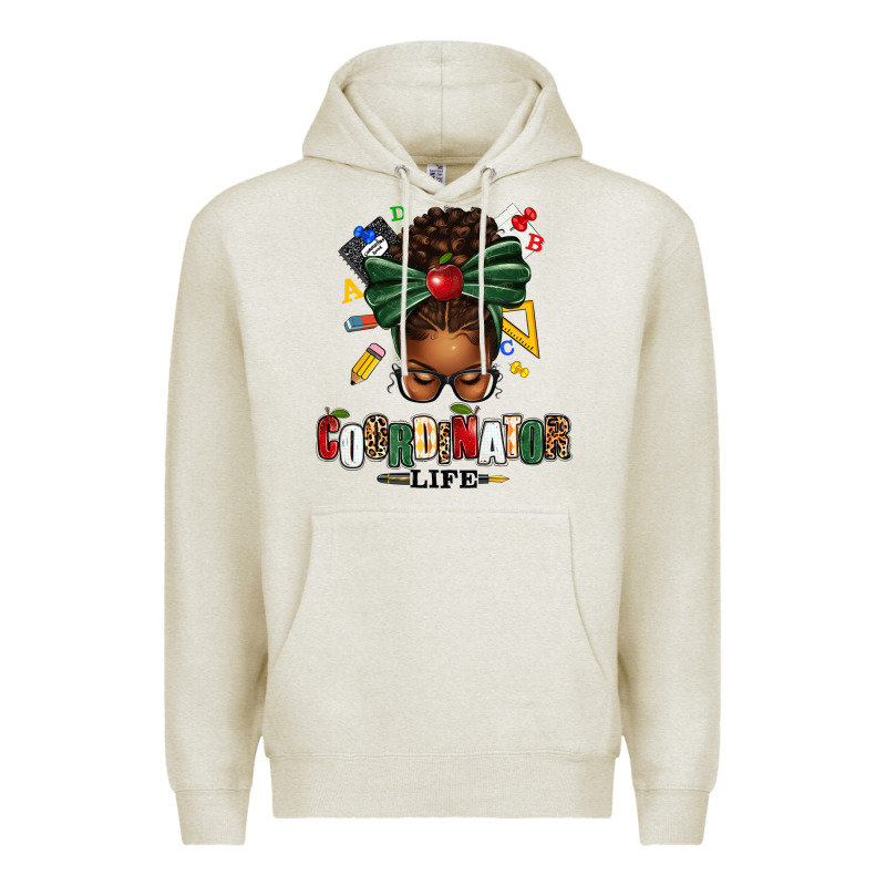 Educational Coordinator Life Afro Messy Bun Premium Hoodie by texasbilliewilder | Teevron