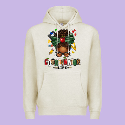 Premium Hoodie educational coordinator life afro messy bun