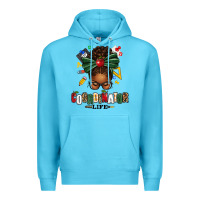 Ocean Blue educational coordinator life afro messy bun Premium Hoodie - texasbilliewilder