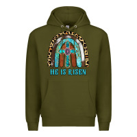 Army Green He Is Risen Premium Hoodie - RanaPortraitStore