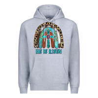 Heather Grey He Is Risen Premium Hoodie - RanaPortraitStore