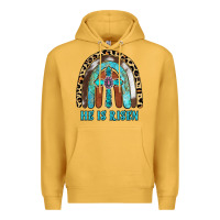 Mustard He Is Risen Premium Hoodie - RanaPortraitStore