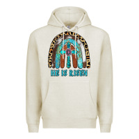 Oatmeal Heather He Is Risen Premium Hoodie - RanaPortraitStore