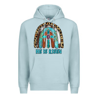 Blue Mist He Is Risen Premium Hoodie - RanaPortraitStore