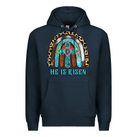 Navy He Is Risen Premium Hoodie - RanaPortraitStore