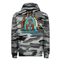 Slate Camo He Is Risen Premium Hoodie - RanaPortraitStore
