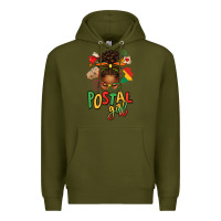 Army Green juneteenth afro messy bun postal girl Premium Hoodie - texasbilliewilder