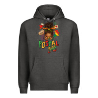 Charcoal Heather juneteenth afro messy bun postal girl Premium Hoodie - texasbilliewilder