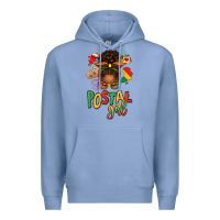 Colony Blue juneteenth afro messy bun postal girl Premium Hoodie - texasbilliewilder