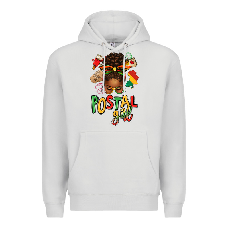 Juneteenth Afro Messy Bun Postal Girl Premium Hoodie by texasbilliewilder | Teevron