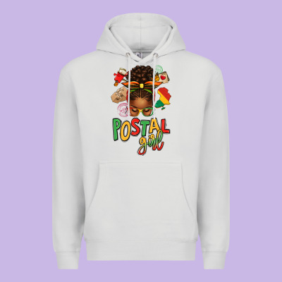 Premium Hoodie juneteenth afro messy bun postal girl