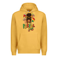 Mustard juneteenth afro messy bun postal girl Premium Hoodie - texasbilliewilder