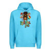 Ocean Blue juneteenth afro messy bun postal girl Premium Hoodie - texasbilliewilder