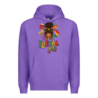 Purple juneteenth afro messy bun postal girl Premium Hoodie - texasbilliewilder