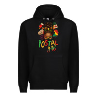 Black juneteenth afro messy bun postal girl Premium Hoodie - texasbilliewilder