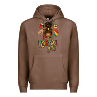 Chestnut juneteenth afro messy bun postal girl Premium Hoodie - texasbilliewilder