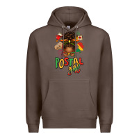 Coffee juneteenth afro messy bun postal girl Premium Hoodie - texasbilliewilder