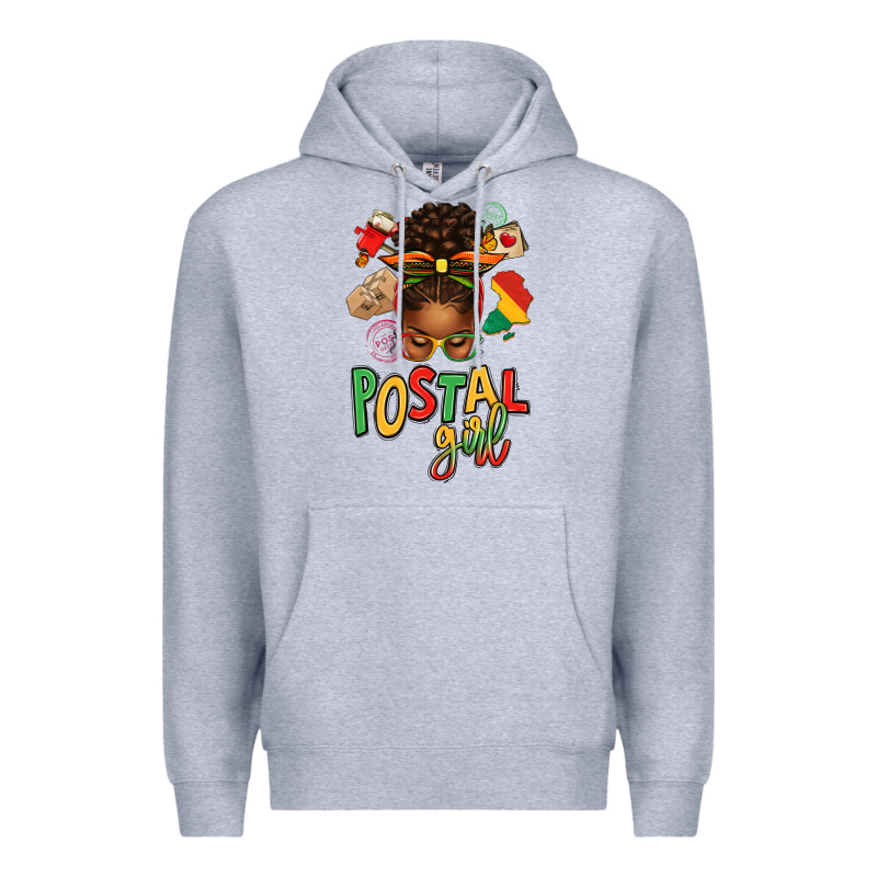 Juneteenth Afro Messy Bun Postal Girl Premium Hoodie by texasbilliewilder | Teevron