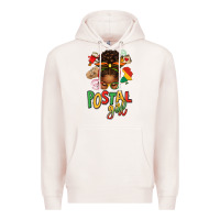 Pale Pink juneteenth afro messy bun postal girl Premium Hoodie - texasbilliewilder
