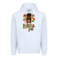 White juneteenth afro messy bun postal girl Premium Hoodie - texasbilliewilder