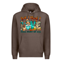 Coffee But i think i love Fall most of all gnome Premium Hoodie - RanaPortraitStore