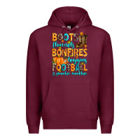 Burgundy Boots flannels bonfires leggins American Football Premium Hoodie - RanaPortraitStore