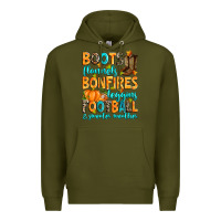 Army Green Boots flannels bonfires leggins American Football Premium Hoodie - RanaPortraitStore