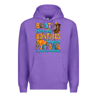 Purple Boots flannels bonfires leggins American Football Premium Hoodie - RanaPortraitStore
