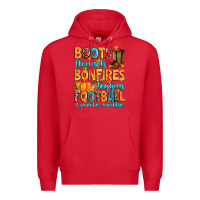Red Boots flannels bonfires leggins American Football Premium Hoodie - RanaPortraitStore