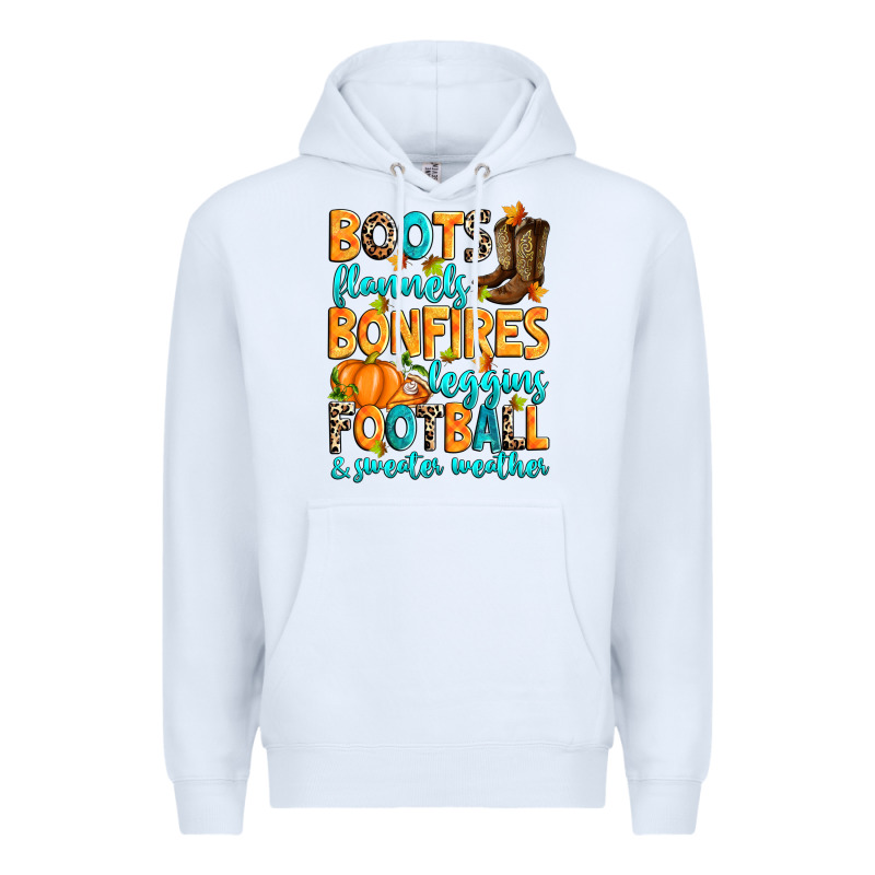 Boots Flannels Bonfires Leggins American Football Premium Hoodie by RanaPortraitStore | Teevron