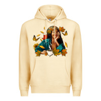 Pina Colada Fall afro woman with coffee Premium Hoodie - RanaPortraitStore