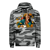 Slate Camo Fall afro woman with coffee Premium Hoodie - RanaPortraitStore