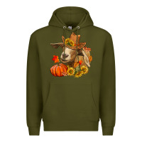 Army Green Fall Goat Premium Hoodie - RanaPortraitStore