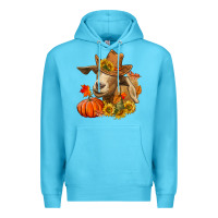 Ocean Blue Fall Goat Premium Hoodie - RanaPortraitStore