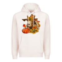 Pale Pink Fall Goat Premium Hoodie - RanaPortraitStore
