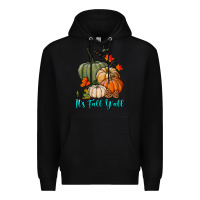 Black Happy Fall Y'all Pumpkins Premium Hoodie - RanaPortraitStore