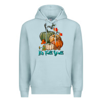 Blue Mist Happy Fall Y'all Pumpkins Premium Hoodie - RanaPortraitStore