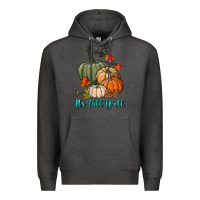 Charcoal Heather Happy Fall Y'all Pumpkins Premium Hoodie - RanaPortraitStore