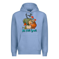 Colony Blue Happy Fall Y'all Pumpkins Premium Hoodie - RanaPortraitStore